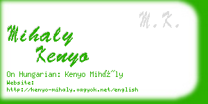 mihaly kenyo business card